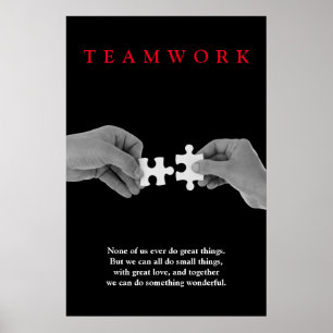 Affiche Teamwork Motivational Inspirational Hands