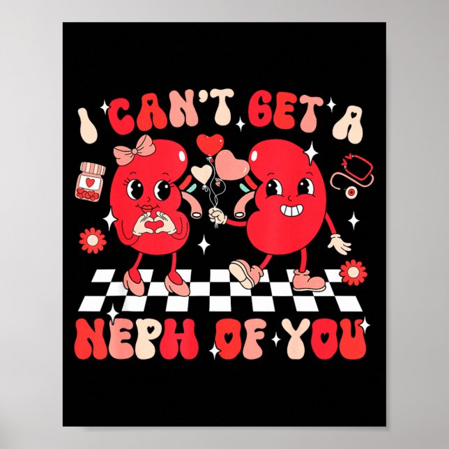 Affiche Tech de dialyse rénale Saint-Valentin Groovy Je ne (Devant)