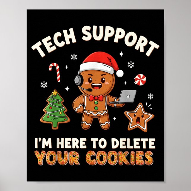 Affiche Tech Suprt Christmas Cookies Women Men Funny Chris (Devant)