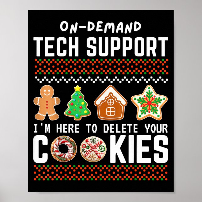 Affiche Tech Suprt Delete Cookies Funny Design Christmas P (Devant)