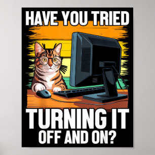 Affiche Tech Suprt Humour I Chat Ingénieur Informatique Il