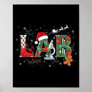 Affiche Technicien de laboratoire de Noël de laboratoire d