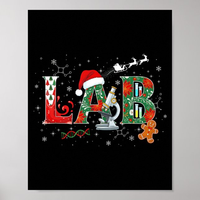 Affiche Technicien de laboratoire de Noël de laboratoire d (Devant)