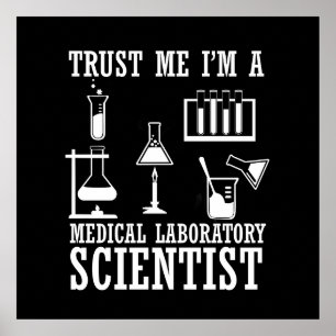 Affiche Technicien de laboratoire médical drôle humour sci