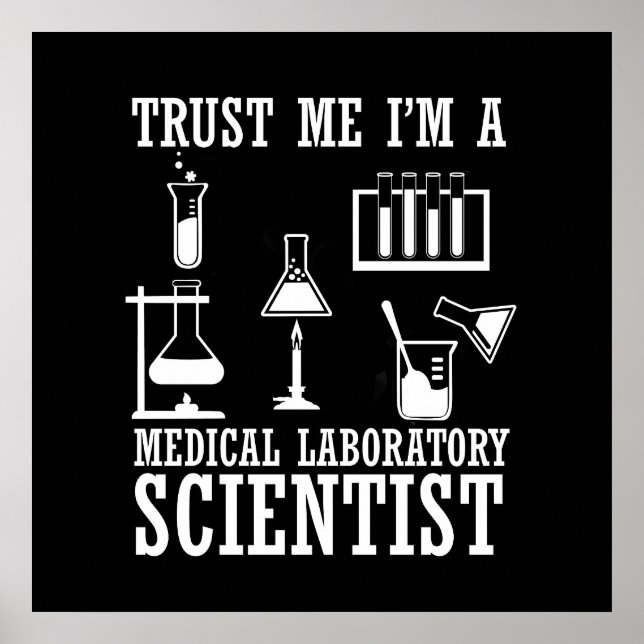 Affiche Technicien de laboratoire médical drôle humour sci (Devant)
