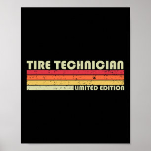 Affiche Technicien de pneu Drôle de titre de profession d'