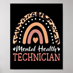 Affiche Technicien de santé Léopard Arc-en-ciel