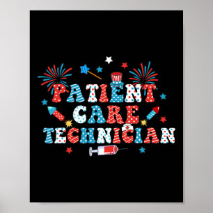 Affiche Technicien de soins aux patients de feux d'artific