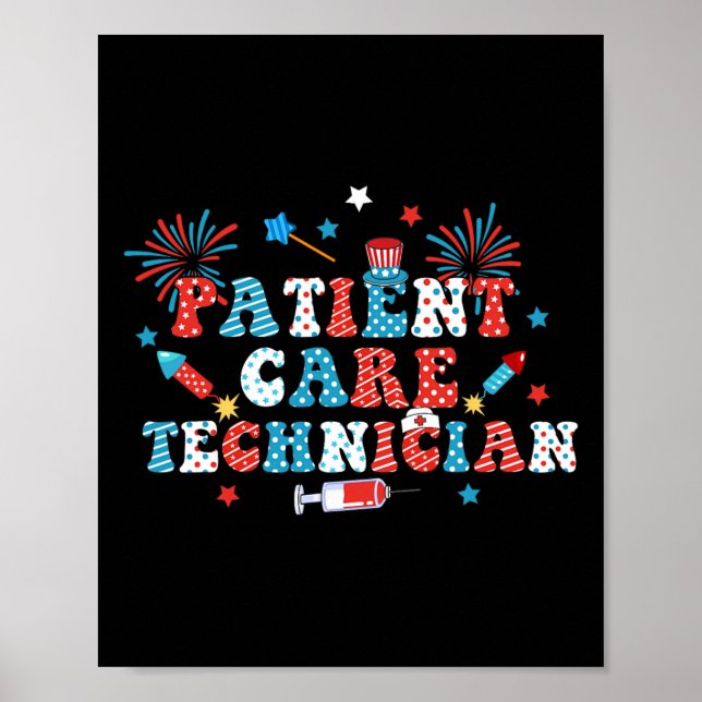 Affiche Technicien de soins aux patients de feux d'artific (Devant)
