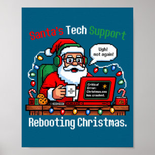 Affiche Technicien de soutien hilarant du Père Noël redéma