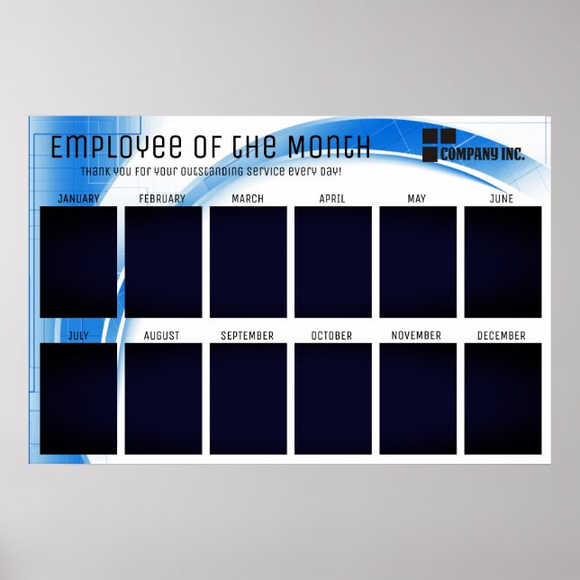 Affiche technicien employé du mois affichage pour les phot (Devant)