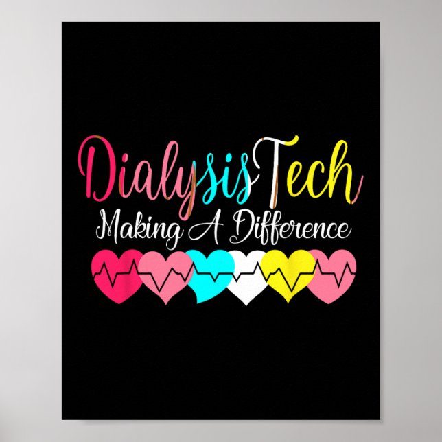 Affiche Technicien en dialyse Néphrologie cardiaque - Rein (Devant)