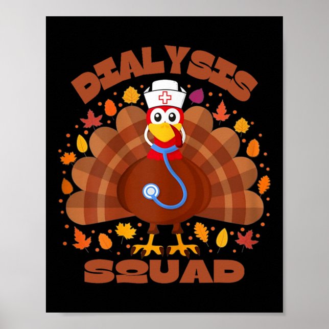 Affiche Technicien en dialyse Néphrologie Thnksgiving Dial (Devant)