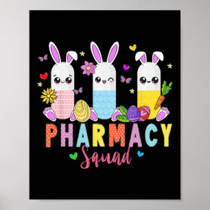 Affiche Technicien en pharmacie Bunny Jour de Pâques Techn