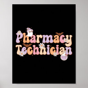 Affiche Technicien en pharmacie rétro Halloween Éffrayant