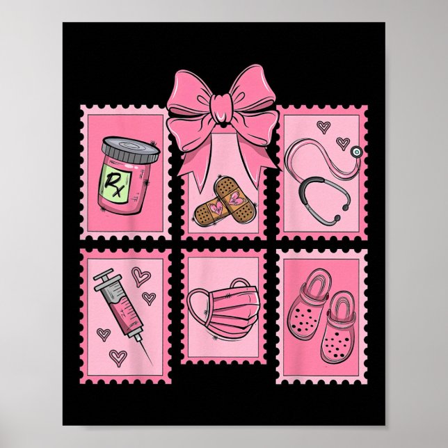 Affiche Technicien en pharmacie Stamp Bow Pharmacy Pill Cp (Devant)