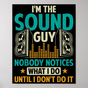 Affiche Technicien Ingénieur du Son Mari Papa Drôle Dj Dis