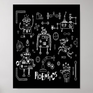 Affiche Technicien ingénieur en robotique Funny Robot vint