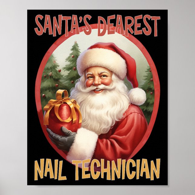 Affiche Technicien Nail Noël Fête Amour Noël (Devant)
