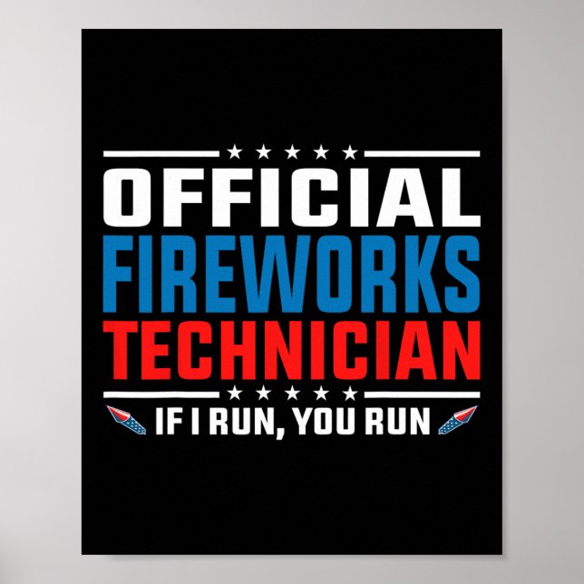 Affiche Technicien officiel de feux d'artifice 4 juillet P (Devant)