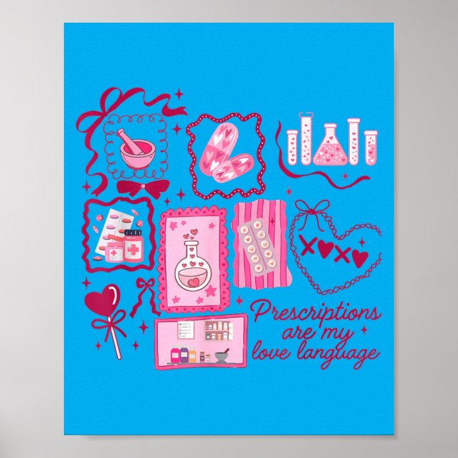 Affiche Technicienne en pharmacie pour la Saint-Valentin (Devant)
