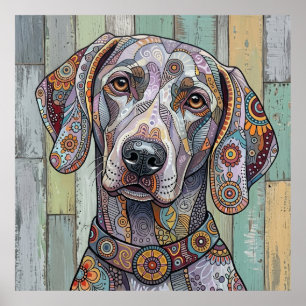 Affiche Technicolor Fidèle : Art canin à motifs complexes