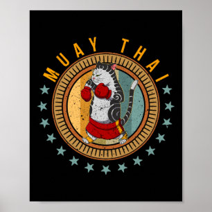 Affiche Technique de combat de Muay Thai Thaïlande Poing A