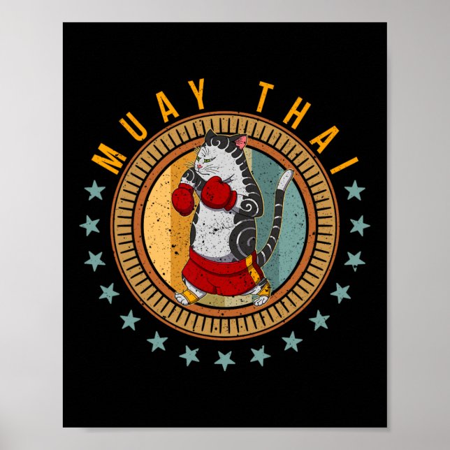 Affiche Technique de combat de Muay Thai Thaïlande Poing A (Devant)