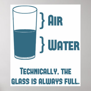 Affiche Techniquement le verre est toujours plein
