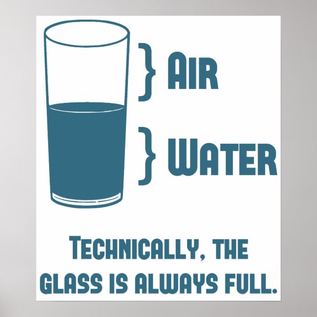 Affiche Techniquement, Le Verre Est Toujours Plein (Devant)