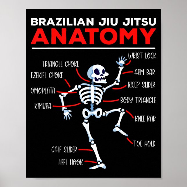 Affiche Techniques de squelette d'anatomie de Jiu Jitsu br (Devant)
