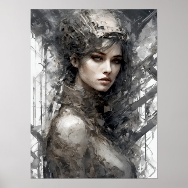 Affiche Techno Traces : Machine Femme (Devant)