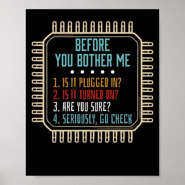 Affiche Technologie de l'information Tech Assistance techn (Devant)