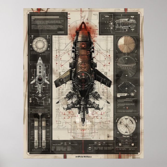 Affiche Technologie de schéma d'infographie hyperréelle av (Devant)