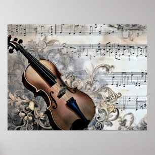 Affiche Technologie harmonisante, illustration musicale,