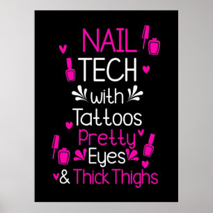 Affiche Technologie Nail Avec Tatouages