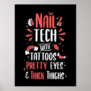 Affiche Technologie Nail Avec Tatouages