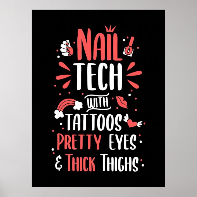 Affiche Technologie Nail Avec Tatouages (Devant)