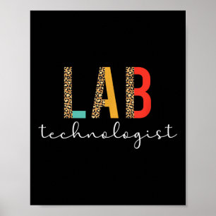 Affiche Technologue de laboratoire Boho Léopard Technologu