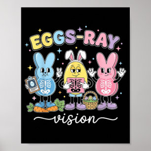 Affiche Technologue de Pâques aux rayons X Lapin Infirmièr