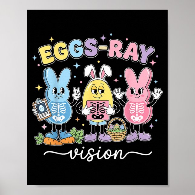 Affiche Technologue de Pâques aux rayons X Lapin Infirmièr (Devant)