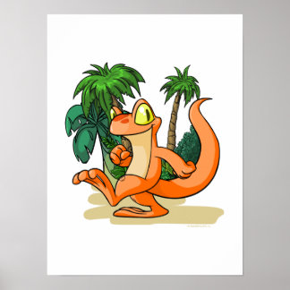 Affiche Techo orange sur une quête de Mystery Island