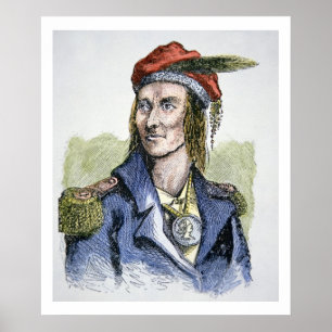 Affiche Tecumseh (1768-1813) (gravure colorée)