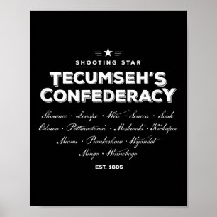 Affiche Tecumseh Tenskwatawa Tippecanoe Lenape Miami Wyand