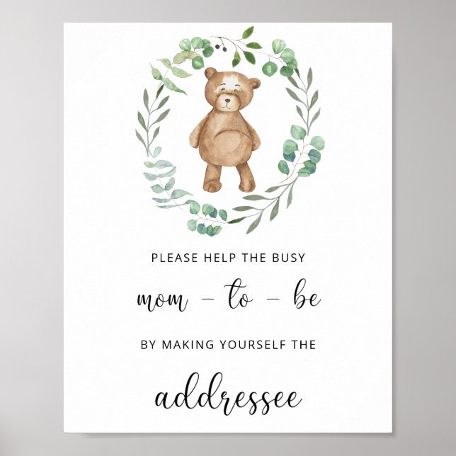 Affiche Teddy aide la future maman débordée à adresser une (Devant)