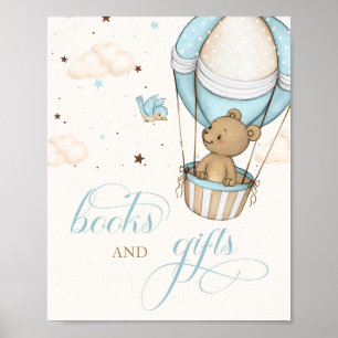 Affiche Teddy Bear Air Balloon Baby showers livres & Cadea