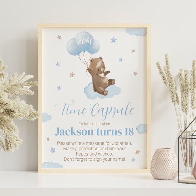 Affiche Teddy Bear Anniversaire Heure Capsule signe (Créateur téléchargé)