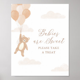 Affiche Teddy Bear Baby shower Baby are Sweet Sign