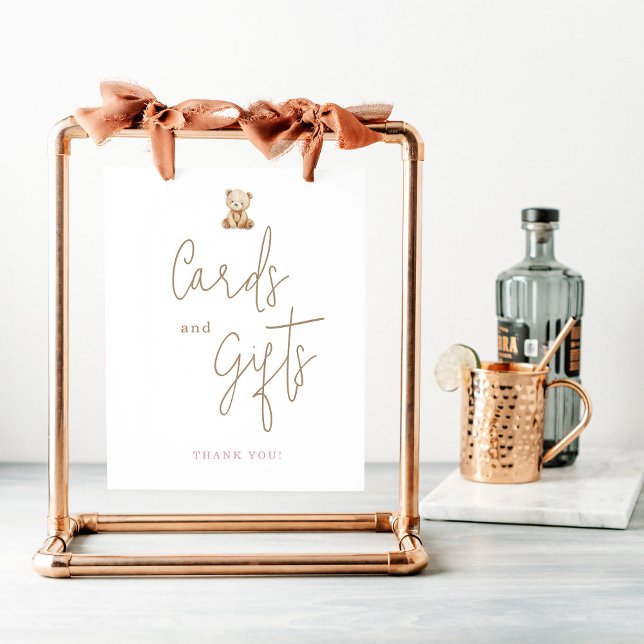 Affiche Teddy Bear Baby Shower Cards And Gifts (Créateur téléchargé)