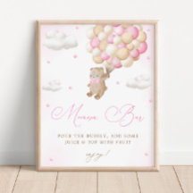 Teddy Bear Baby shower rose Mimosa Bar